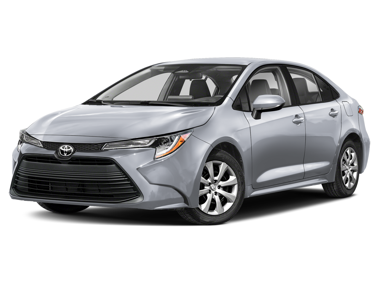 2024 Toyota Corolla LE in Classic Silver Metallic — front three-quarter view