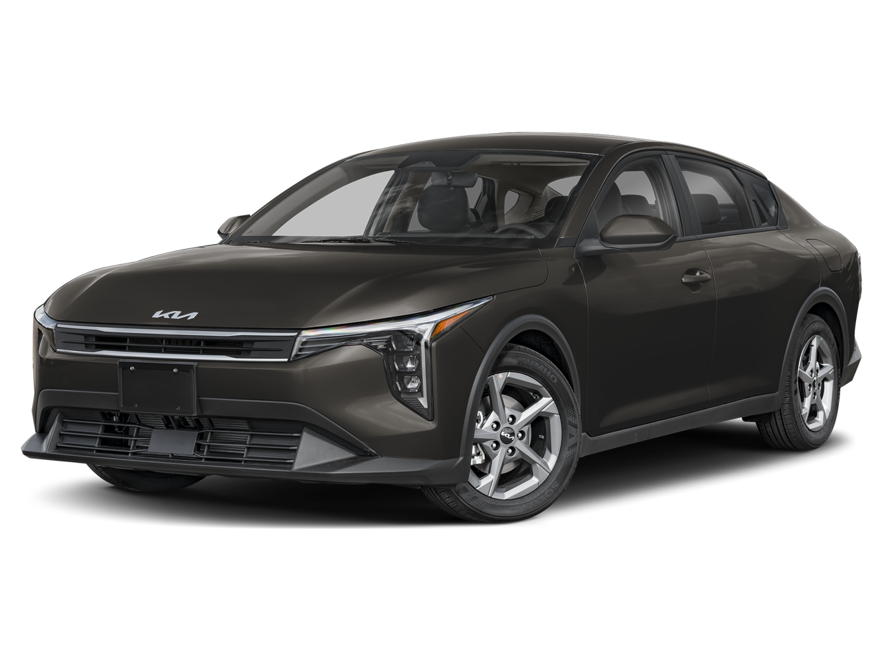 2025 Kia K4 LXS in Interstellar Gray — front three-quarter view