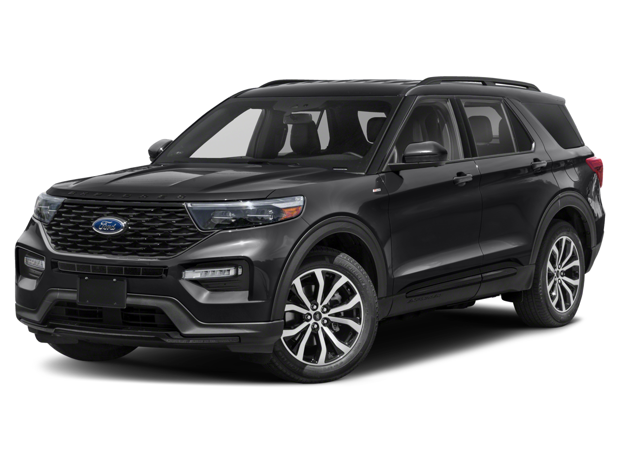 2022 Ford Explorer ST-Line in White Metallic — front three-quarter view