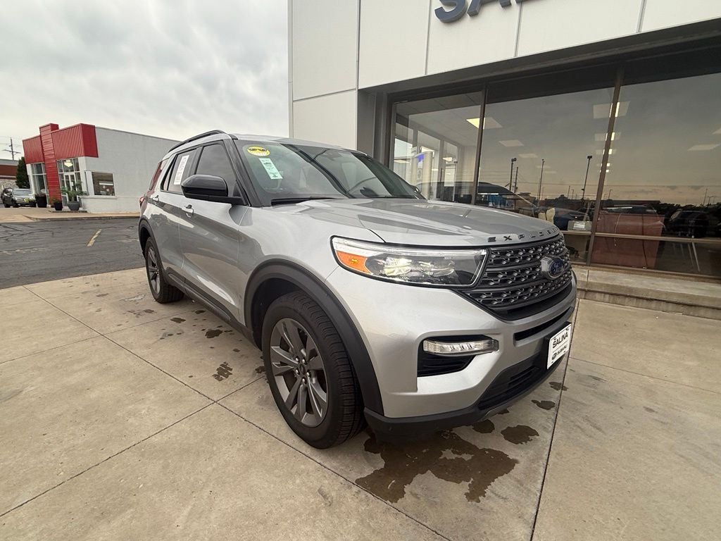 2022 Ford Explorer XLT in Silver Metallic — front three-quarter view