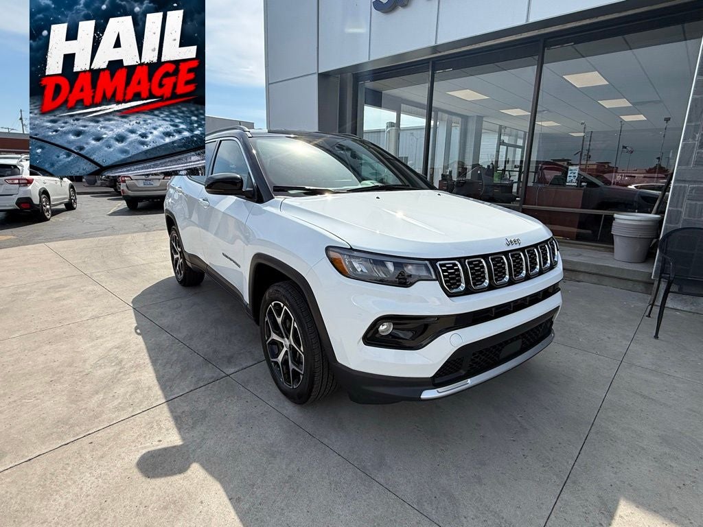 2024 Jeep Compass Limited in Bright White Clearcoat — front three-quarter view