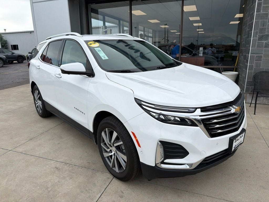 2022 Chevrolet Equinox Premier in Summit White — front three-quarter view