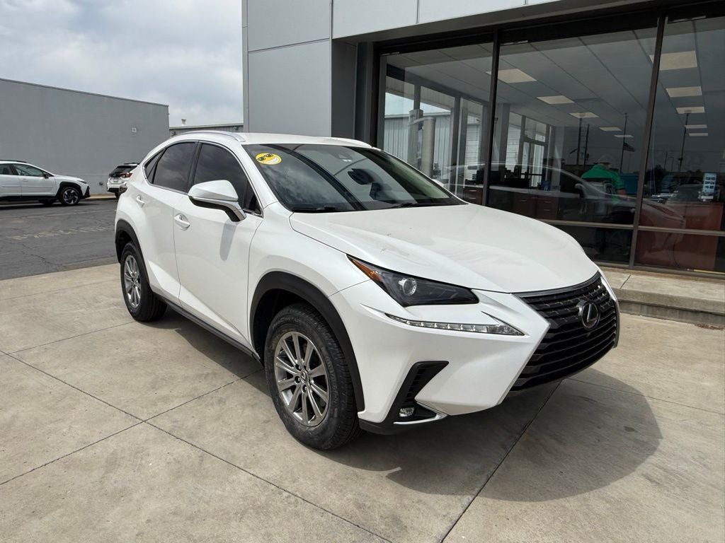 2019 Lexus NX 300 Base in White Pearl — front three-quarter view