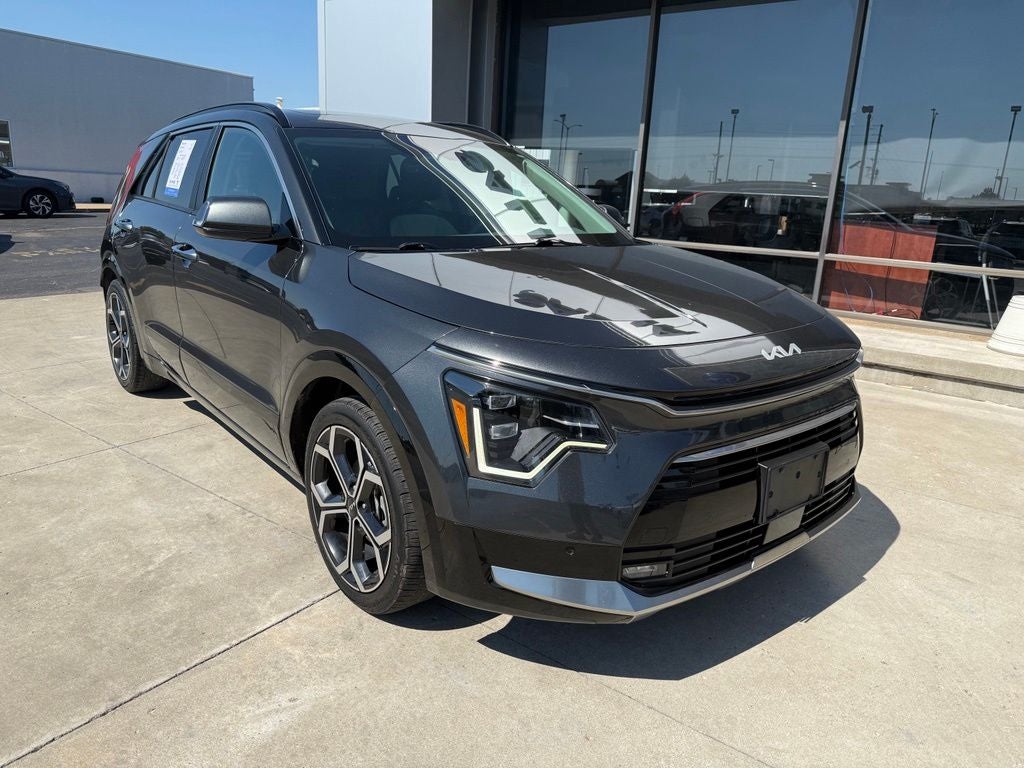 2023 Kia Niro SX Touring in Graphite Gray — front three-quarter view