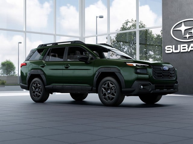 2026 Subaru OUTBACK Limited in Deep Emerald Green Pearl — front three-quarter view